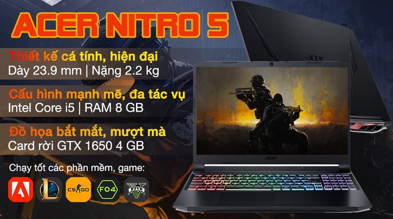 Laptop Acer Nitro 5 Gaming AN515 57 5669