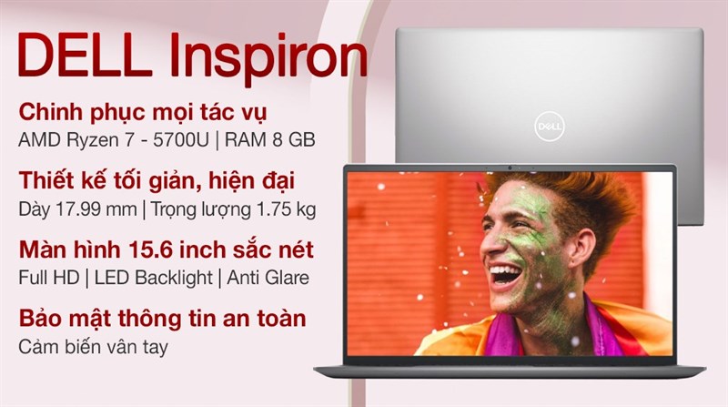 Laptop Dell Inspiron 15 5515 R7 5700U (N5R75700U104W1)