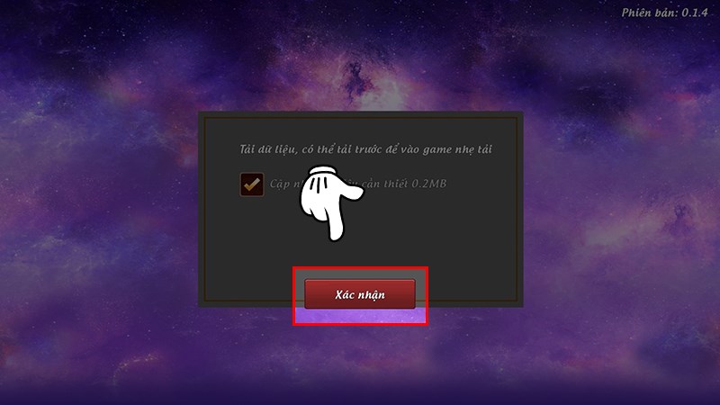 Chọn X&aacute;c nhận 