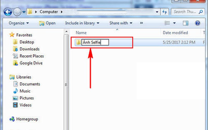 Tạo một folder trống Tạo một folder trống