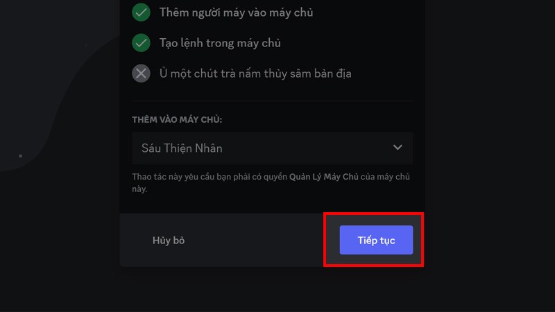 xóa tin nhắn bằng bot bước 6