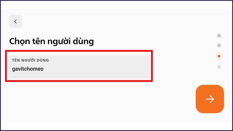 Bước 5: Đặt tên tài khoản