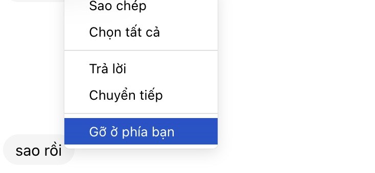 Messenger vẫn cho phép xoá tin nhắn trên laptop