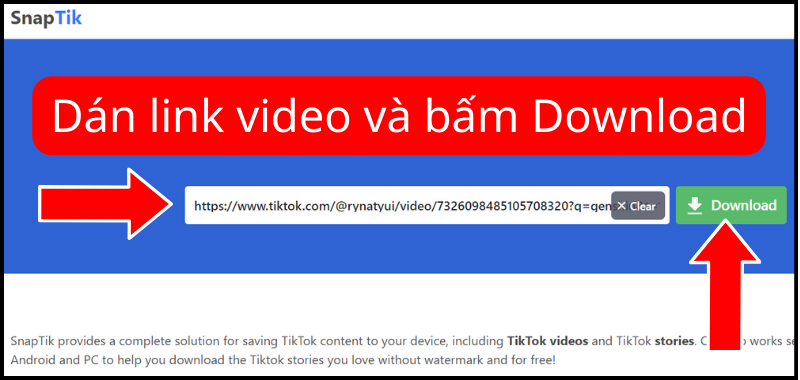 Tải video tiktok trên máy tính