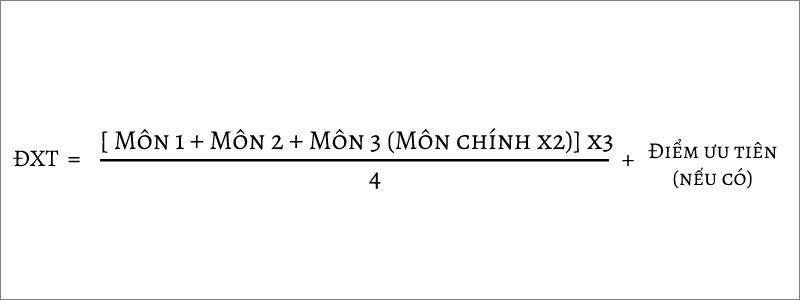 Công thức tính điểm xét Đại Học với môn nhân hệ số