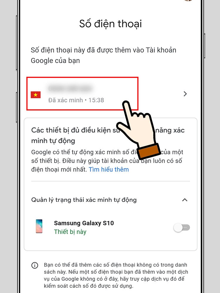 Số điện thoại được thêm vài tài khoản Gmail, Google thành công