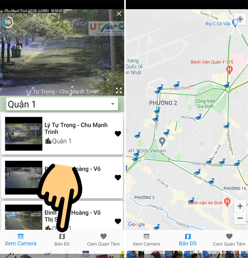 Xem bản đồ vị trí lắp camera