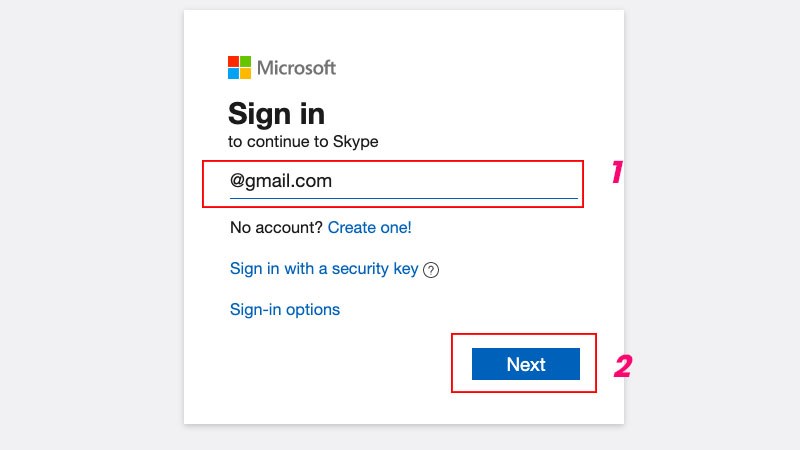 Nhập t&ecirc;n đăng nhập > Chọn Next