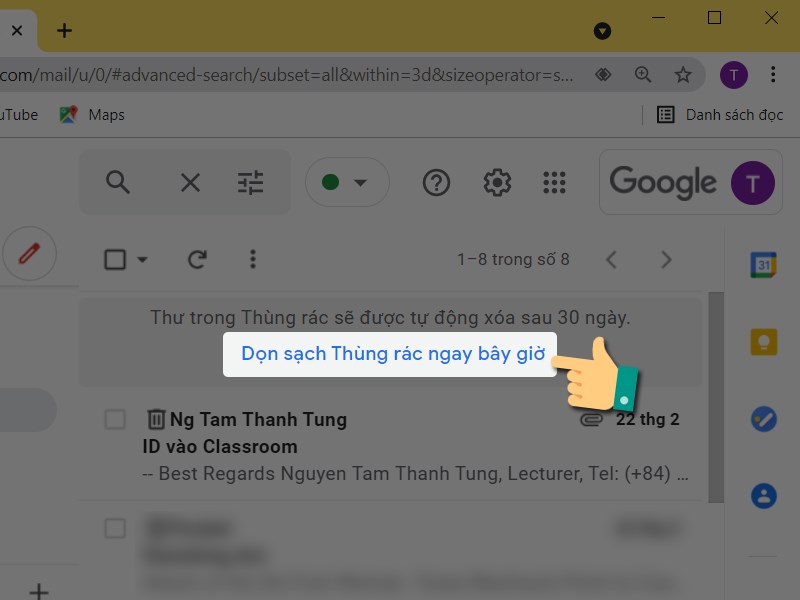 Xóa hàng loạt email trong gmail