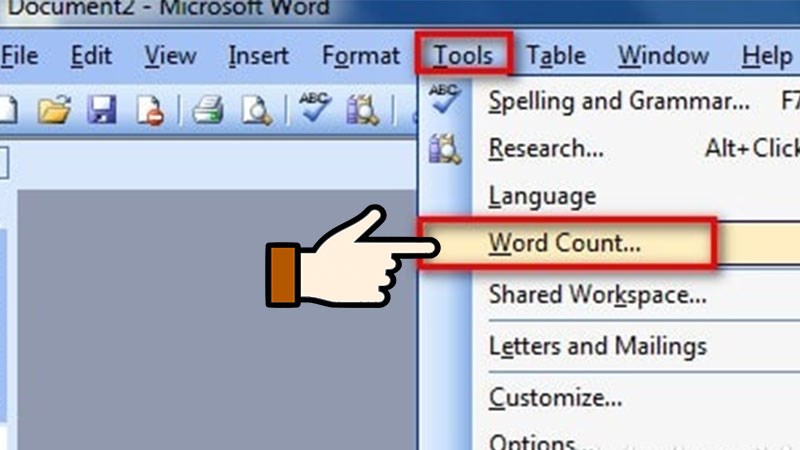 Chọn Tool và WordCount