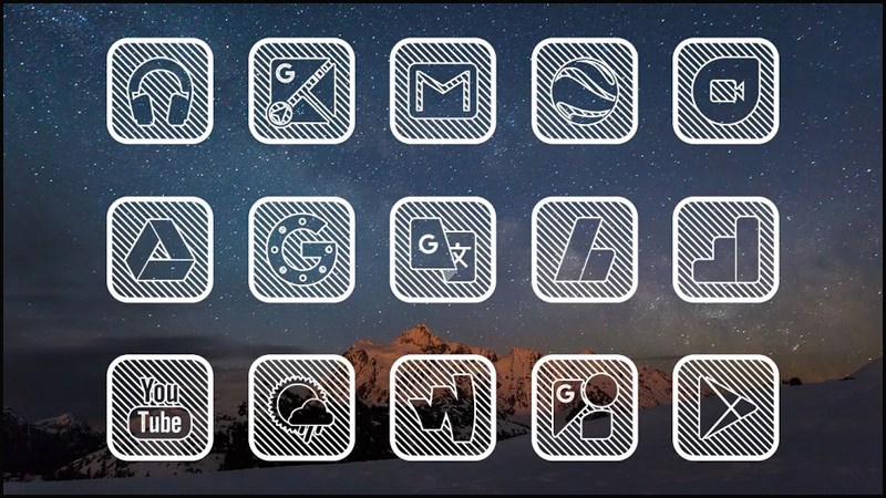 Lines Square - White Icon Pack