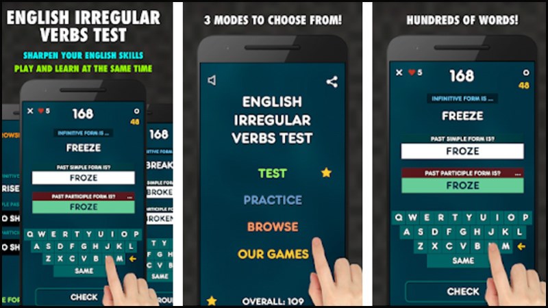  English Irregular Verbs Test & Practice PRO