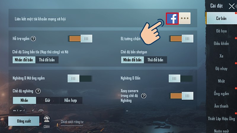 Tại mục Liên kết một tài khoản mạng xã hội, bạn hãy chọn biểu tượng Facebook ở góc bên phải