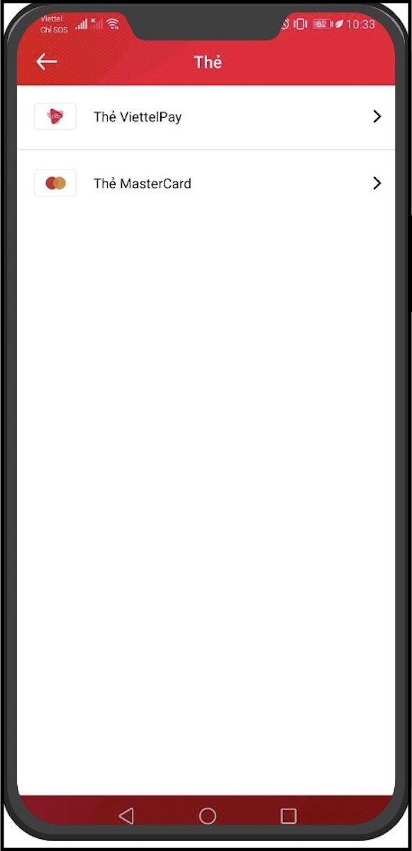 Chọn thẻ MasterCard 