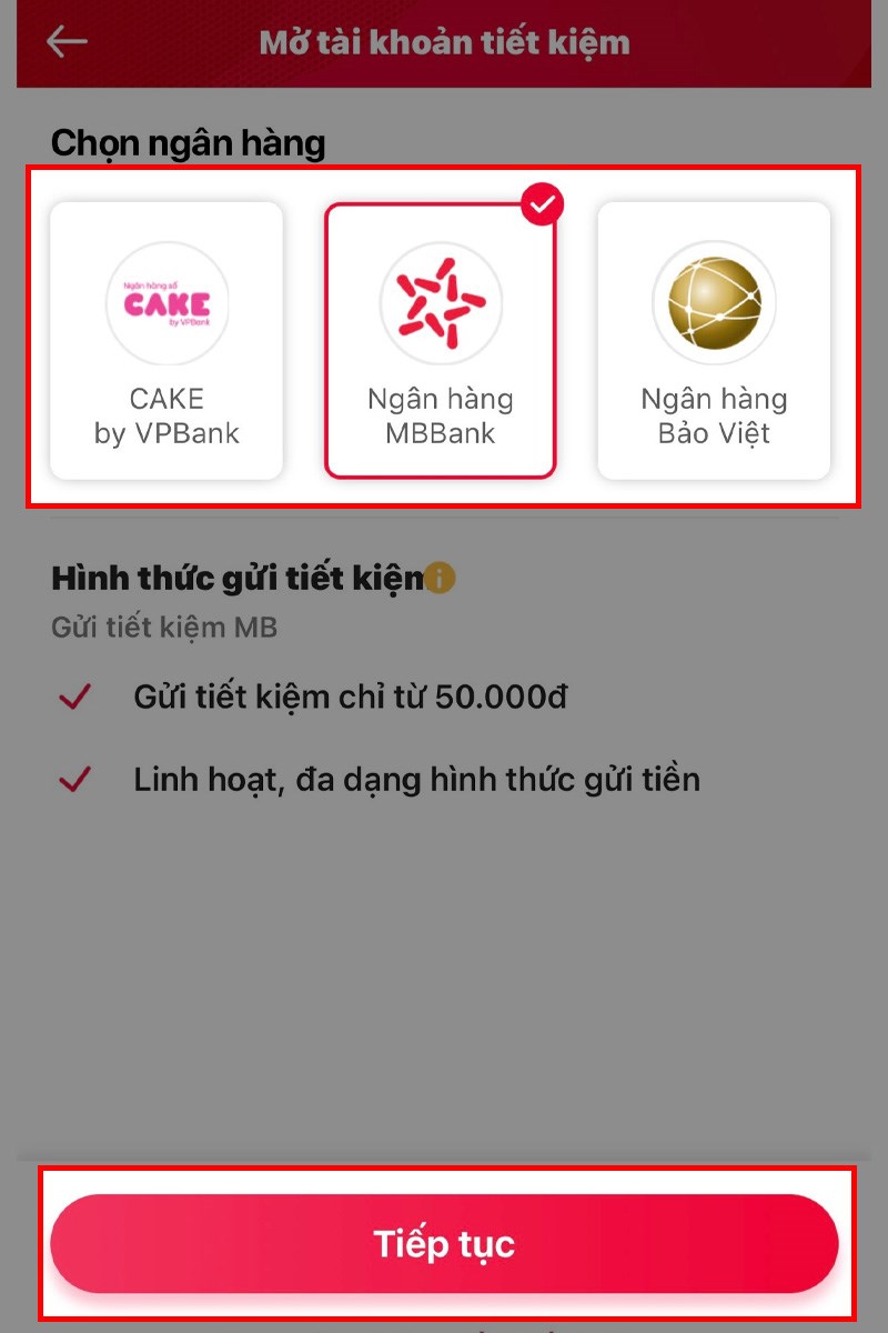 Gửi tiết kiệm với Viettel Money bước 2