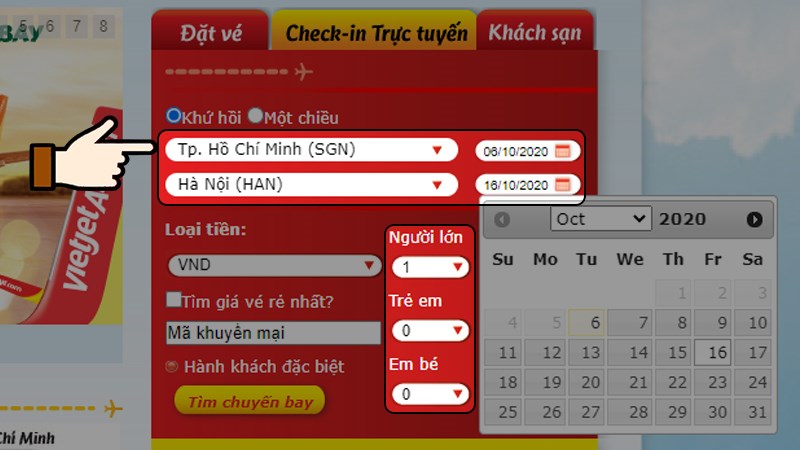 Điền th&ocirc;ng tin về chuyến bay