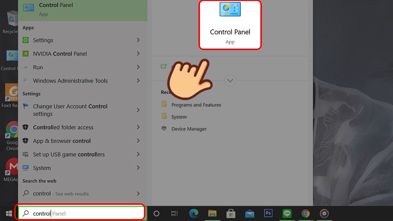 Tìm Control Panel