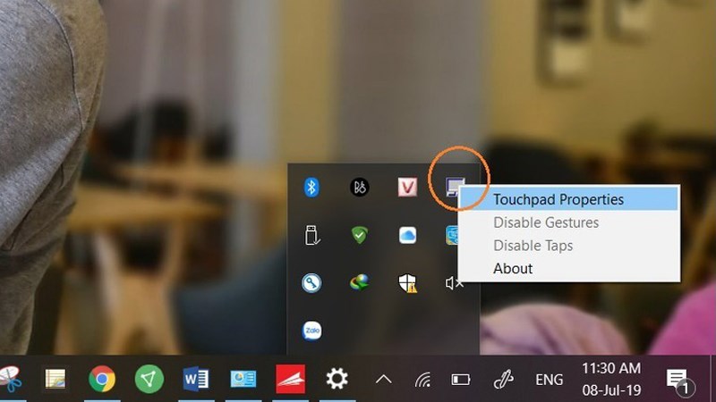 Cách tắt chuột cảm ứng bằng Touchpad trên thanh Taskbar