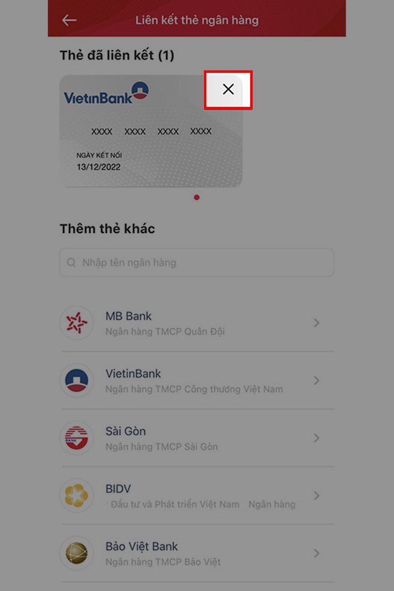 Hủy liên kết thẻ ATM ngân hàng với Viettel Money bước 3 Hủy liên kết thẻ ATM ngân hàng với Viettel Money bước 3