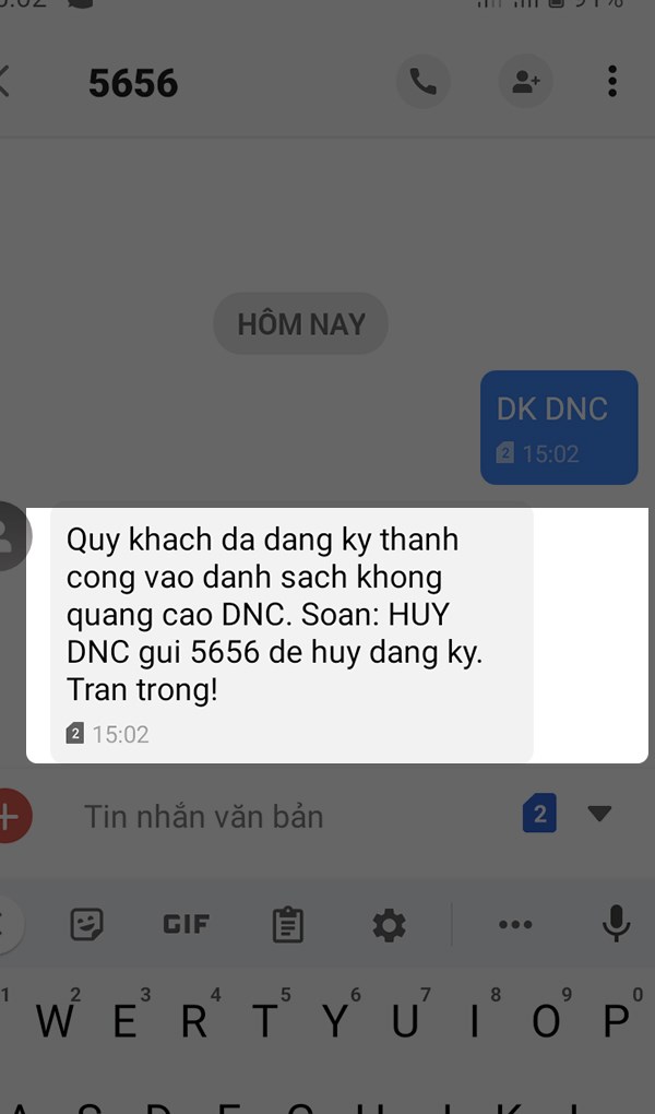 Hủy đăng ký DoNotCall