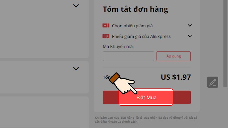 Nhấn chọn Đặt mua