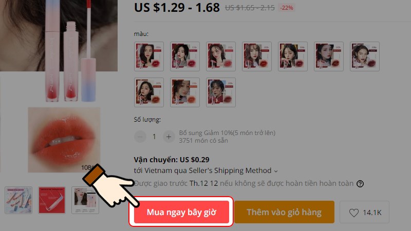 Nhấn chọn Mua ngay bây giờ