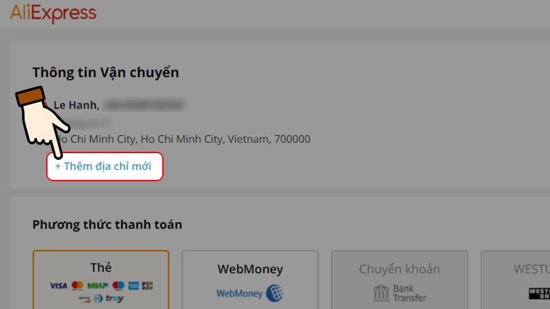 Nhấn chọn Thêm địa chỉ mới