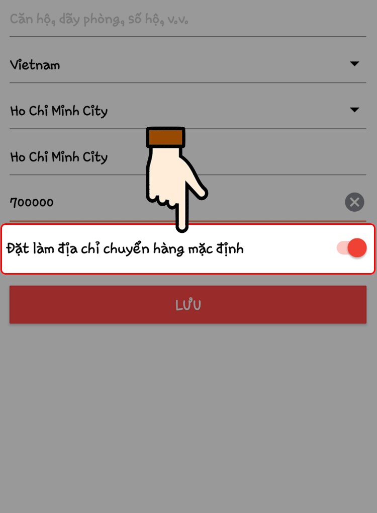 Đặt địa chỉ mặc định