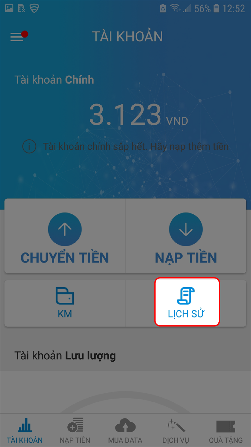 Kiểm tra cước thuê bao bằng app MobiFone Next