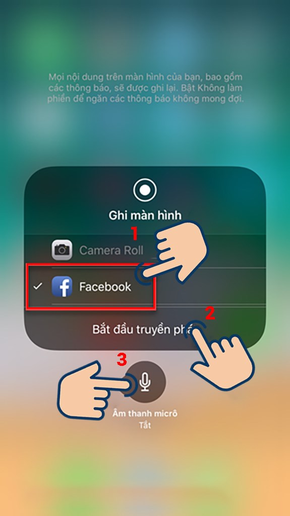 Chọn v&agrave;o Facebook v&agrave; nhấn v&agrave;o Bắt đầu truyền ph&aacute;t.