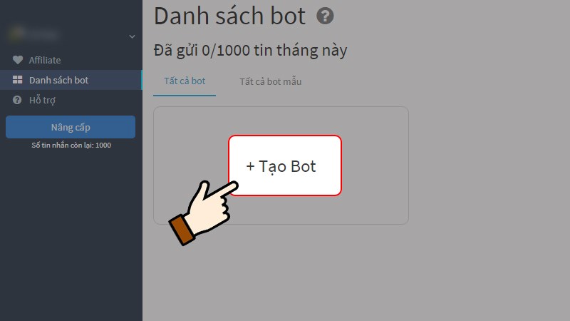  Nhấn chọn Tạo bot