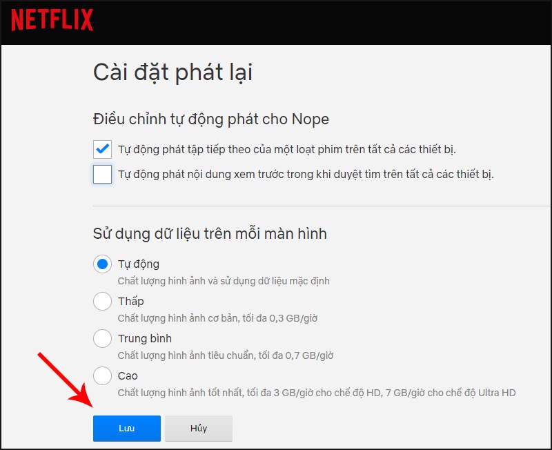 Bấm Lưu là xong