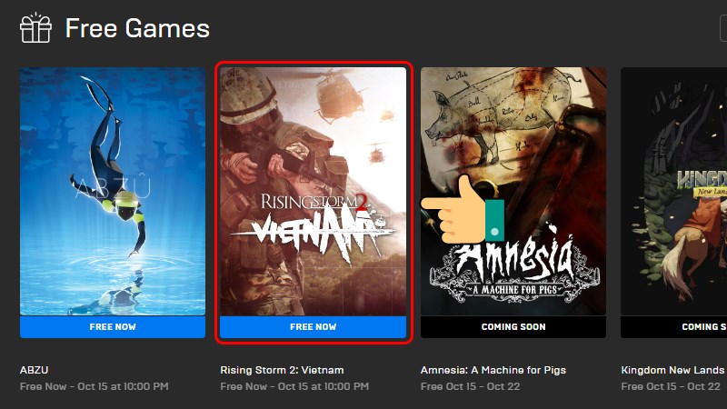 Bấm v&agrave;o Rising Storm: Vietnam ở phần Free Game