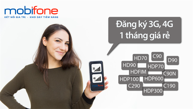 Đăng ký 3G, 4G MobiFone 1 tháng giá rẻ