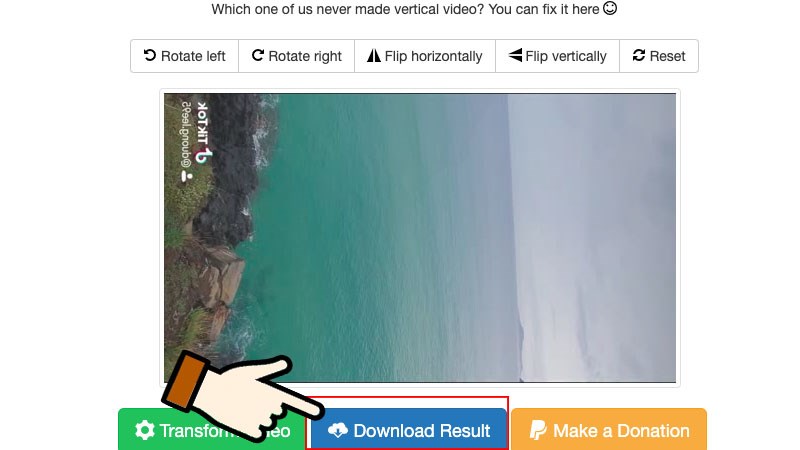 Nhấn&nbsp;Download Result để tải video về máy tính