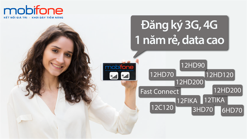 Đăng ký 3G, 4G MobiFone 1 năm giá rẻ, data cao