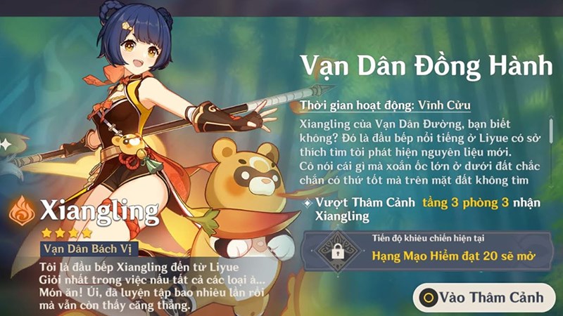 Nhận Xiangling nh&acirc;n vật bậc A miễn ph&iacute;