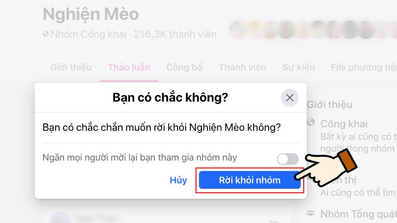 X&aacute;c nhận Rời khỏi nh&oacute;m