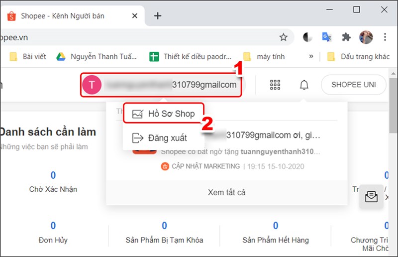 V&agrave;o thiết lập hồ sơ