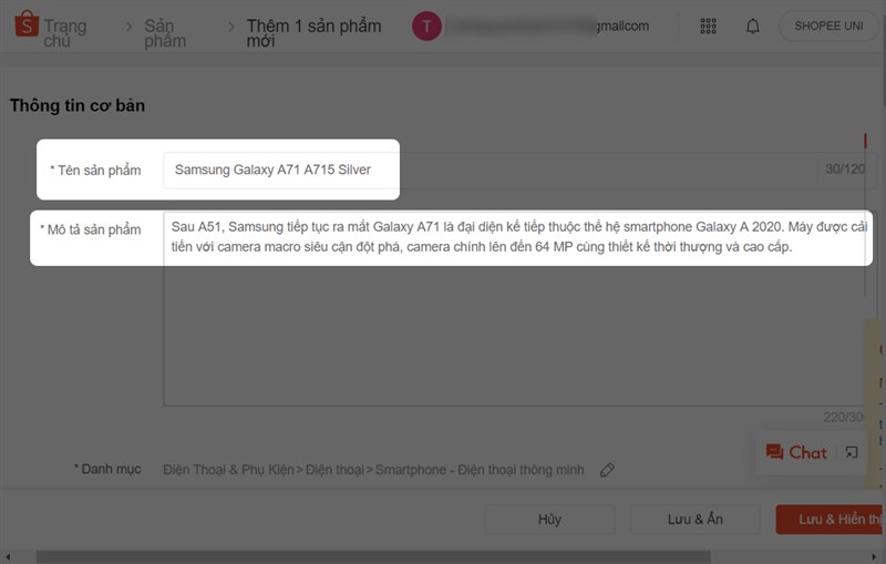 Nhập m&ocirc; tả cho sản phẩm