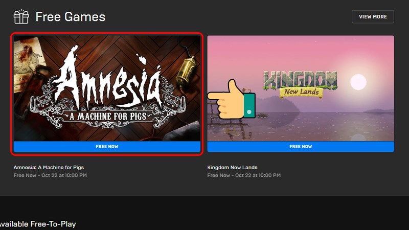 Bấm vào Amnesia: A Machine for Pigs ở phần Free Game