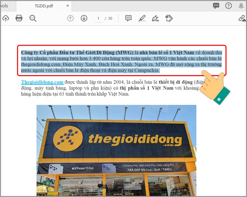 Copy đoạn PDF cần chèn