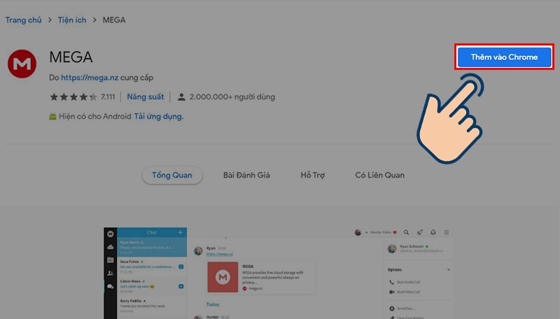 Đầu ti&ecirc;n bạn h&atilde;y v&agrave;o trang web MEGASync. Tại đ&acirc;y h&atilde;y nhấp v&agrave;o Th&ecirc;m v&agrave;o Chrome.&nbsp;
