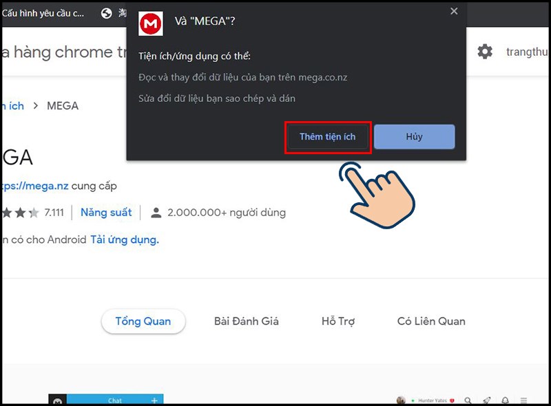 Sau đ&oacute; chọn Th&ecirc;m tiện &iacute;ch.