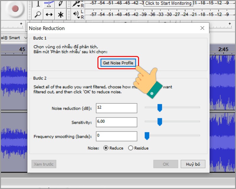 Nhấn Get Noise Profile