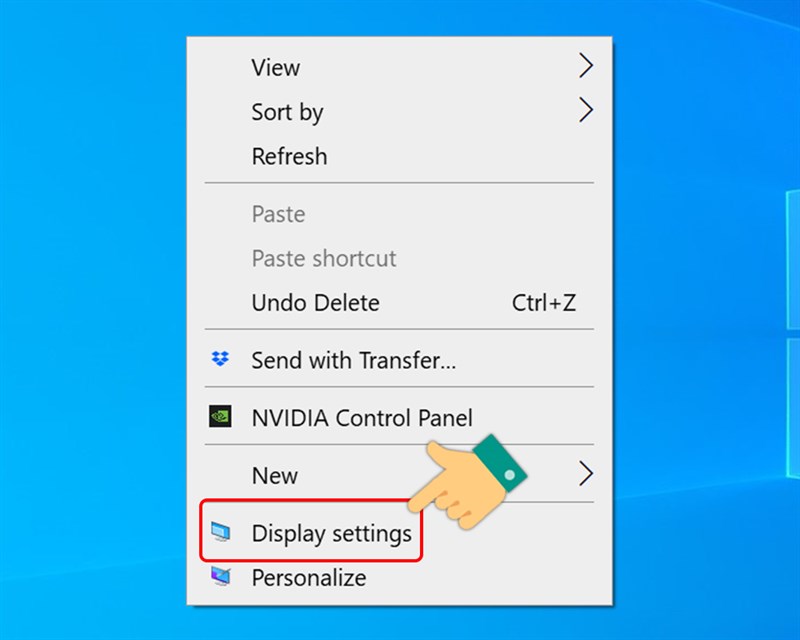 Chọn Display Settings