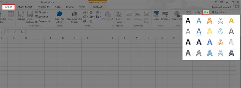 Tạo chữ kiểu WordArt
