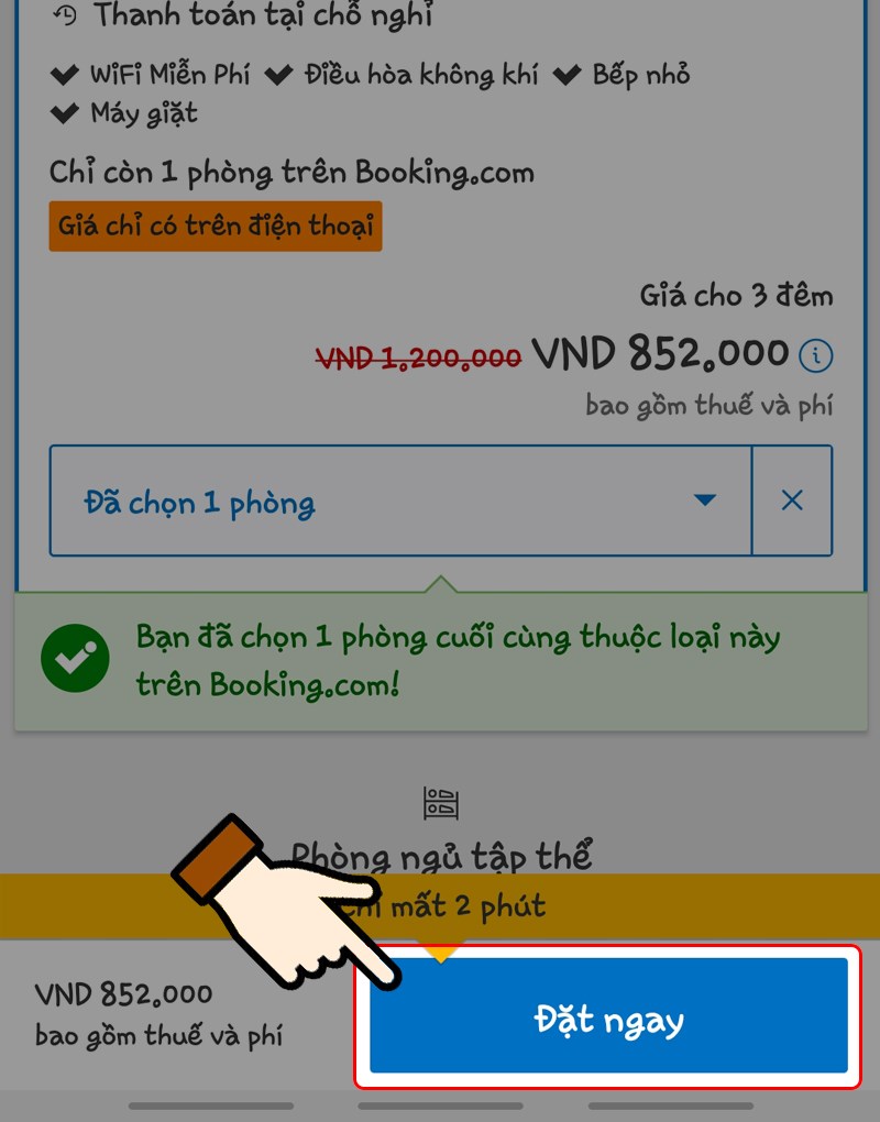 Nhấn chọn Đặt ngay