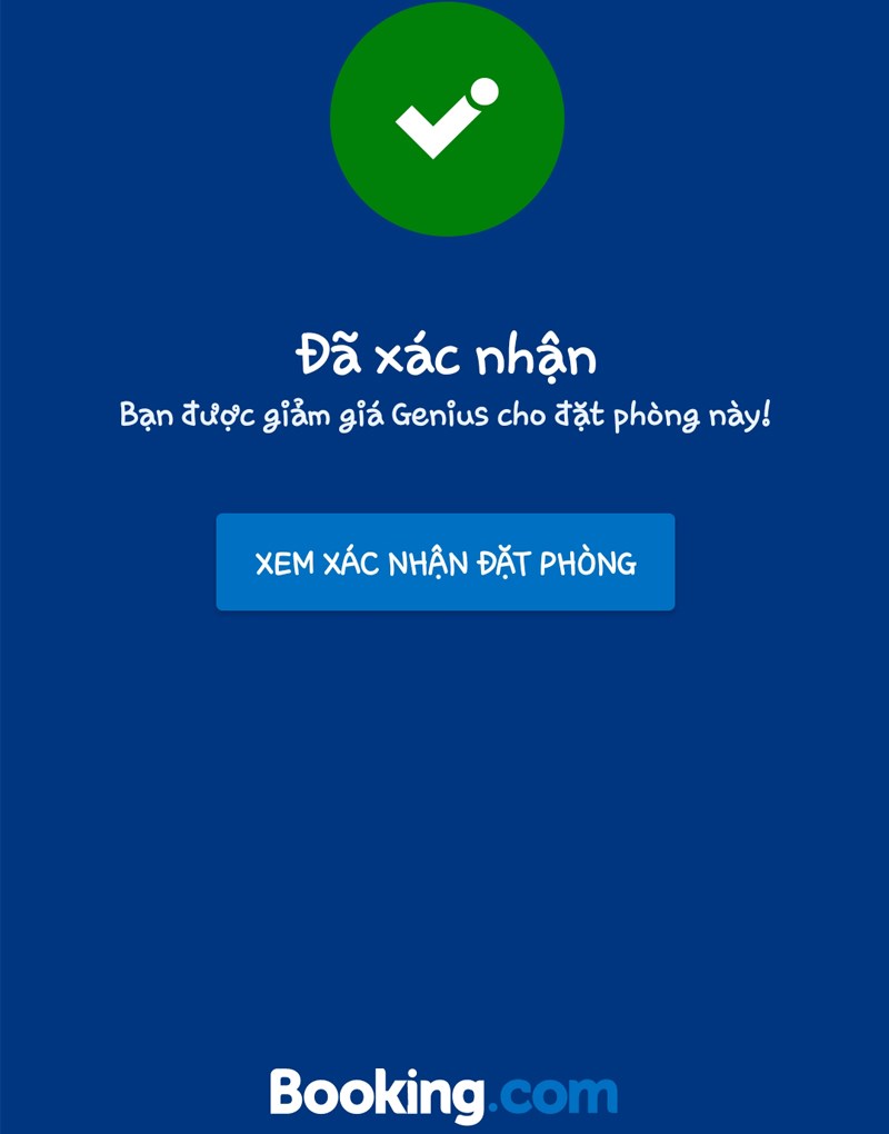 Th&ocirc;ng b&aacute;o x&aacute;c nhận đ&atilde; đặt ph&ograve;ng th&agrave;nh c&ocirc;ng