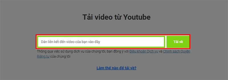D&aacute;n link của video Ted v&agrave;o &ocirc; trống